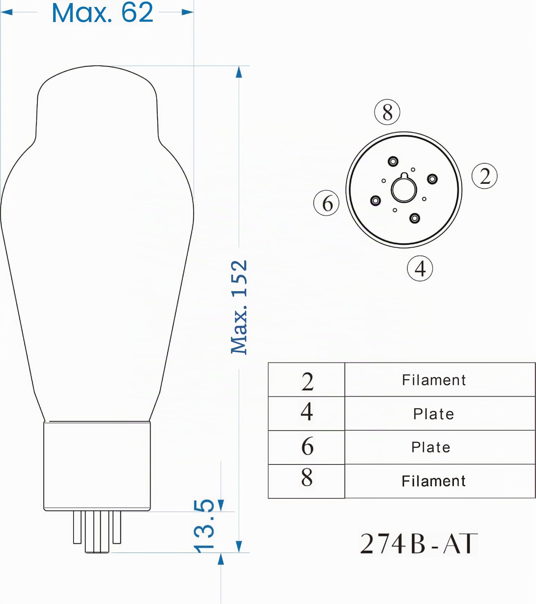 psvane-horizon-series-274b-at-5u4g-gleichrichterr-hre-gematchtes-paar-2-st-ck image 2